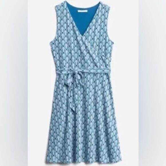 ✨41 Hawthorne Lorene Faux Wrap Knit Sz Large Blue Dress✨ - Picture 2 of 11